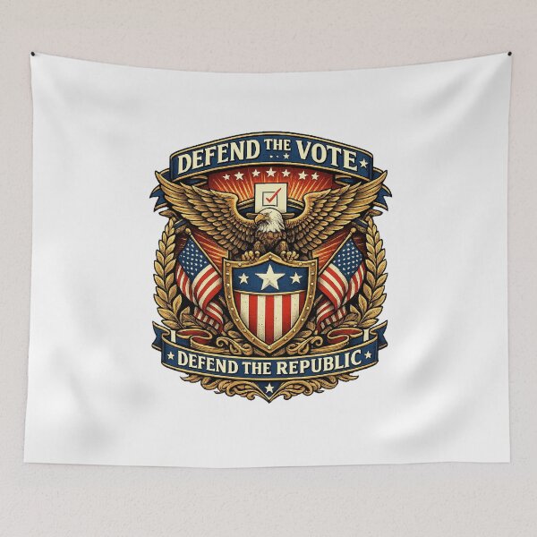 Item preview, Defend the Vote Defend the Republic Eagle Crest  designed and sold by The Junto Shop.