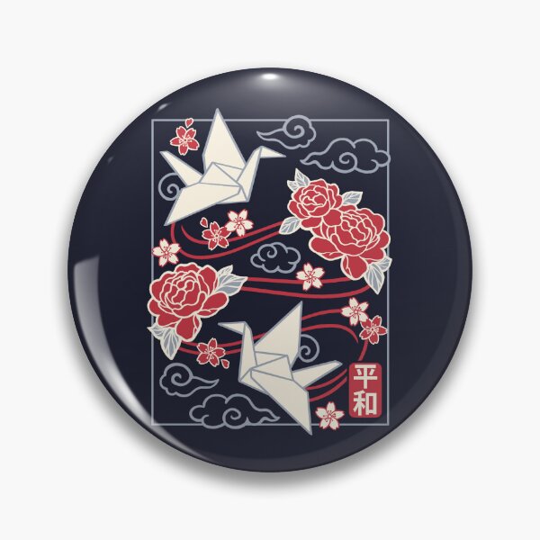 Item preview, Geometric Origami Peace Cranes - Heiwa Kanji with Roses and Sakura designed and sold by NemiMakeit.