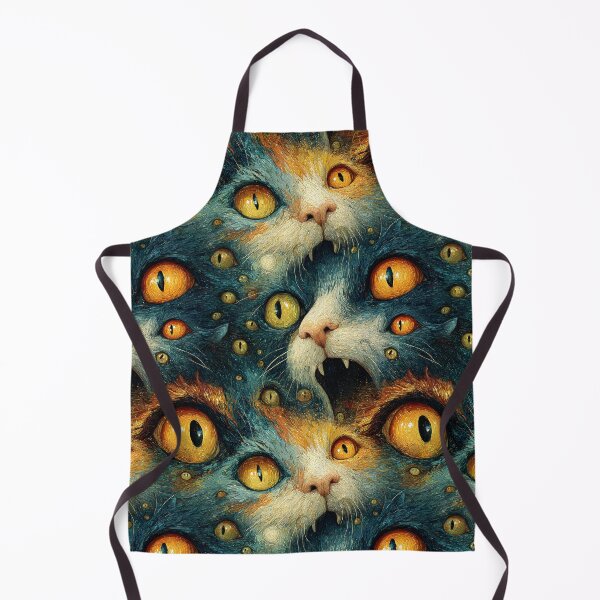 Item preview, Creepy Multi-Eyed Cat Monsters Fantastic Vintage Pattern designed and sold by SecretDicer.
