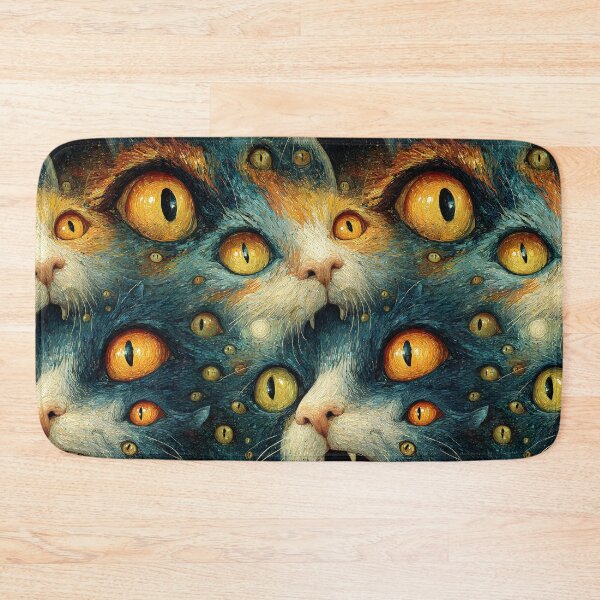 Item preview, Creepy Multi-Eyed Cat Monsters Fantastic Vintage Pattern designed and sold by SecretDicer.