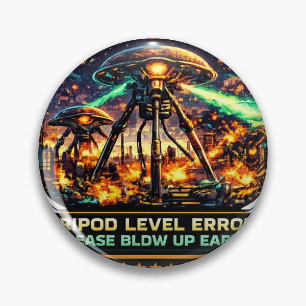 Item preview, War of the Worlds - Pixel Invasions Badge designed and sold by Xeiboo.