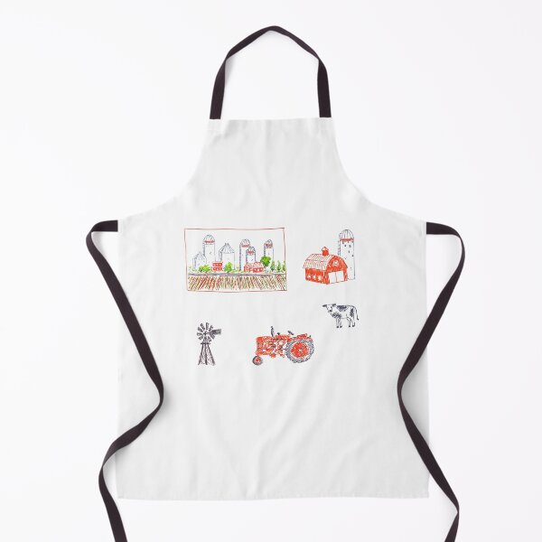 Item preview, Set of farm-themed stickers featuring a cow, tractor, and silos. designed and sold by rizdrawings.