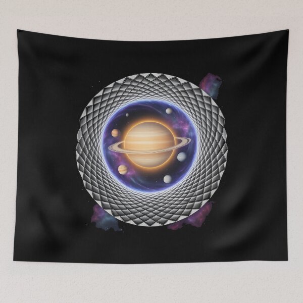 Item preview, Solar System Vortex Tunnel – Futuristic Cosmic Space Portal Art designed and sold by Uglyandcute.