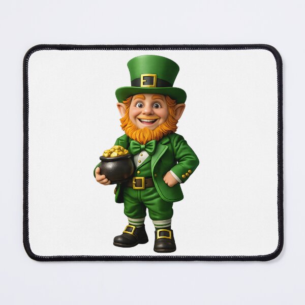 Item preview, Smiling Leprechaun with Pot of Gold – Cute St. Patrick’s Day designed and sold by Rough Sketches – Ireland Inspired Art.
