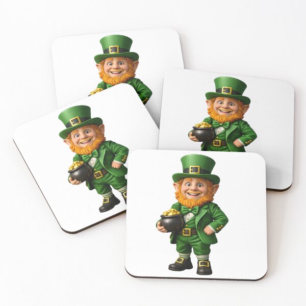 Item preview, Smiling Leprechaun with Pot of Gold – Cute St. Patrick’s Day designed and sold by Rough Sketches – Ireland Inspired Art.
