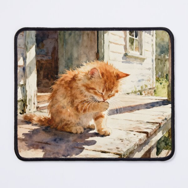 Item preview, Kitten washes himself designed and sold by PrintLabStudio.