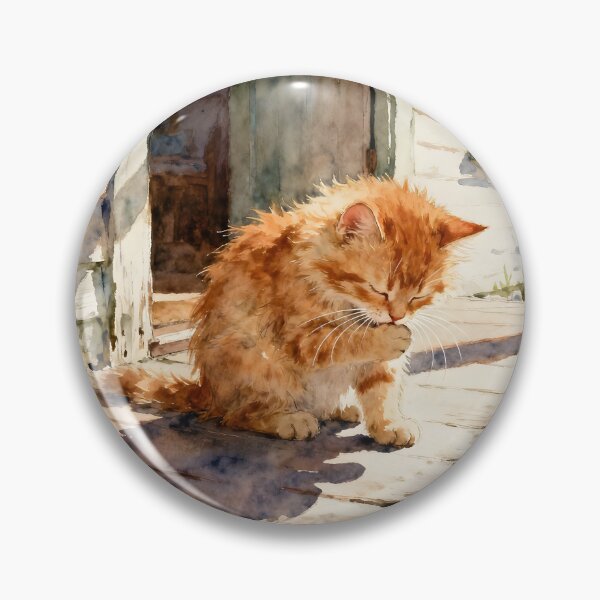 Item preview, Kitten washes himself designed and sold by PrintLabStudio.