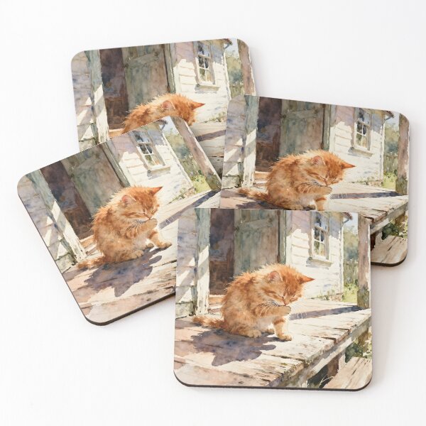 Item preview, Kitten washes himself designed and sold by PrintLabStudio.