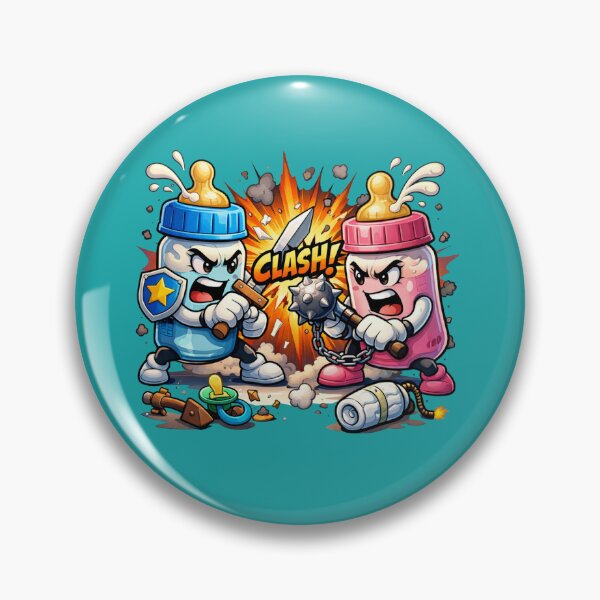 Item preview, Funny Baby Bottle Clash - Gender Reveal Battle Art designed and sold by VariusDesigns.