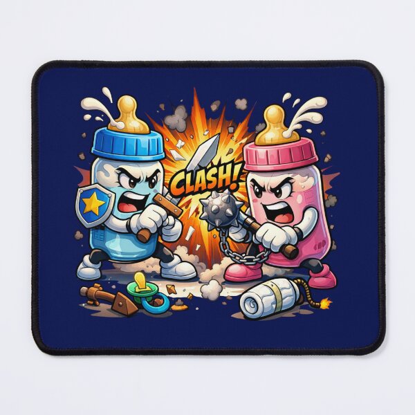 Item preview, Funny Baby Bottle Clash - Gender Reveal Battle Art designed and sold by VariusDesigns.