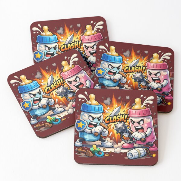 Item preview, Funny Baby Bottle Clash - Gender Reveal Battle Art designed and sold by VariusDesigns.