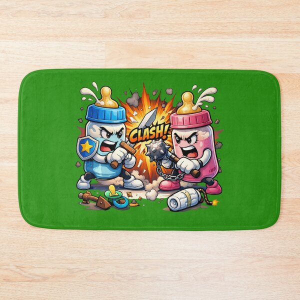 Item preview, Funny Baby Bottle Clash - Gender Reveal Battle Art designed and sold by VariusDesigns.