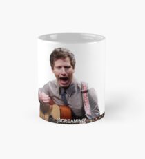 Jake Peralta screaming with guitar Mug