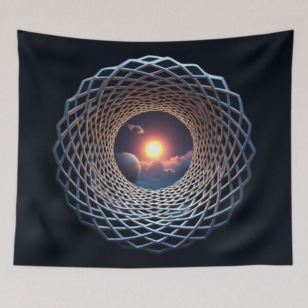 Item preview, Solar System Vortex Tunnel – Futuristic Cosmic Space Portal Art designed and sold by Uglyandcute.