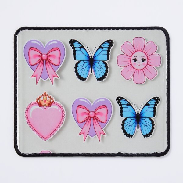 Item preview, Cute Pastel Hearts Butterflies Sticker Set designed and sold by CoquetteLunaCo.