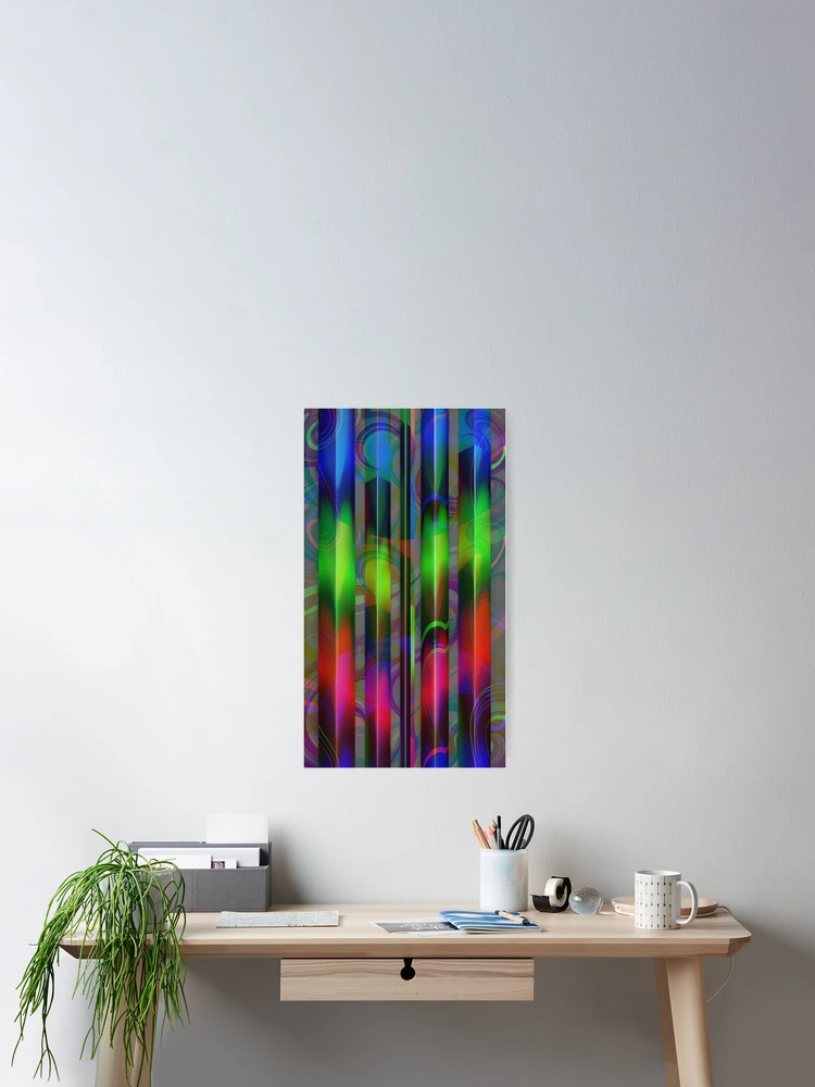 Thumbnail 2 of 3, Poster, Neon Spectrum Columns designed and sold by ScreenPin.