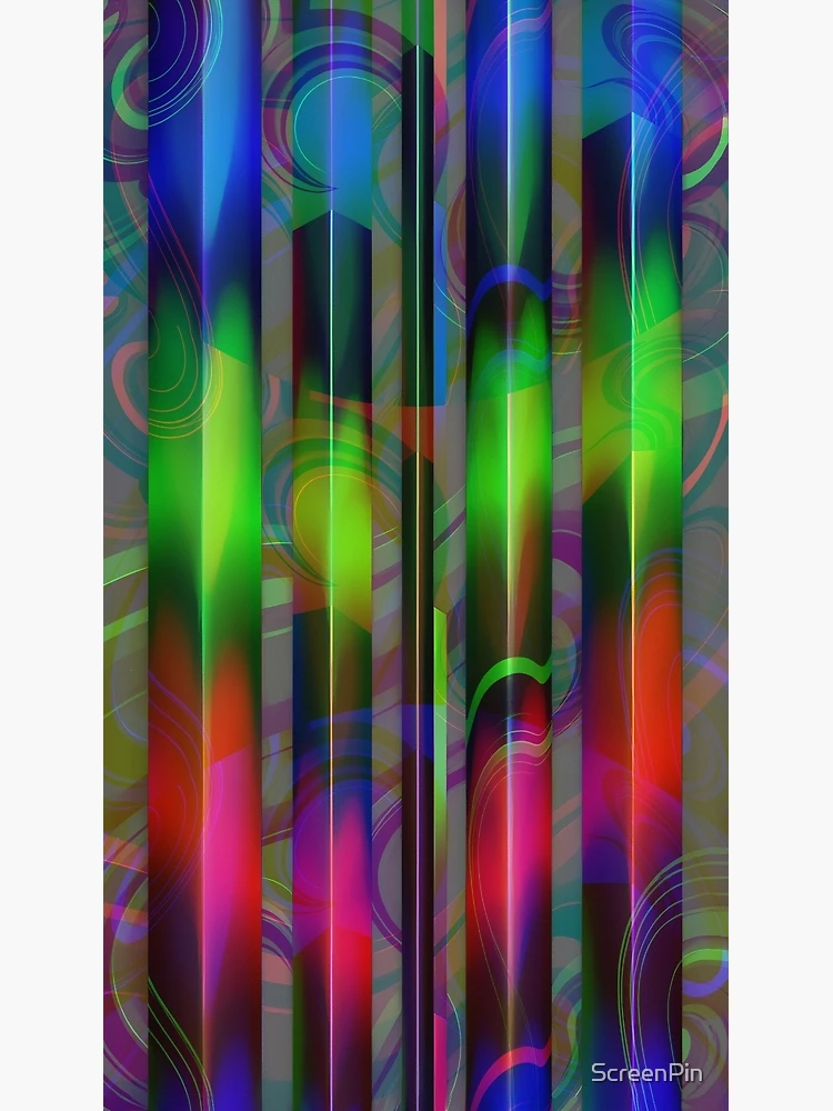 Thumbnail 3 of 3, Poster, Neon Spectrum Columns designed and sold by ScreenPin.