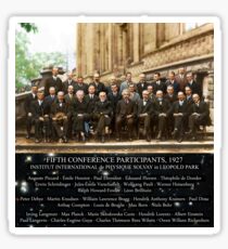 1927 Solvay Conference (spacetime bg), posters, prints Sticker