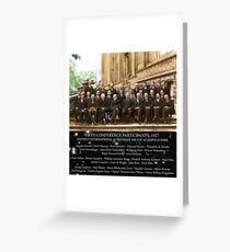 1927 Solvay Conference (spacetime bg), posters, prints Greeting Card