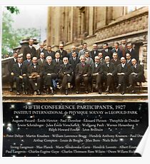1927 Solvay Conference (spacetime bg), posters, prints Poster