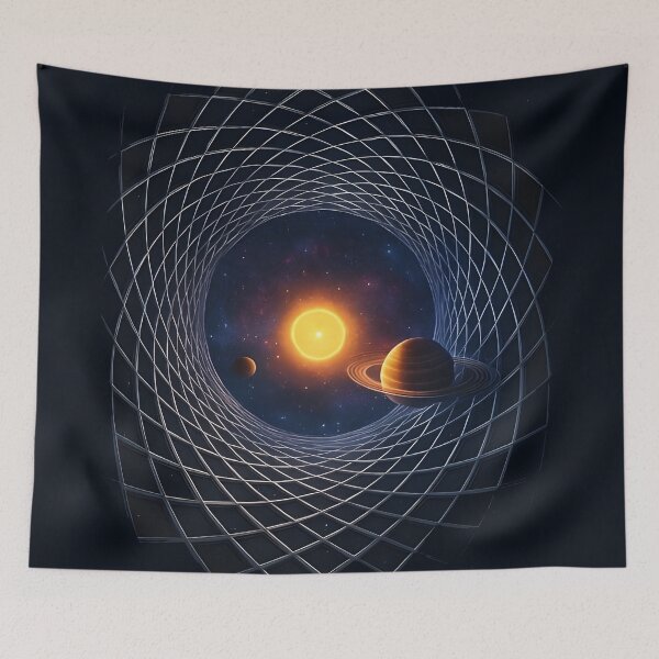 Item preview, Solar System Vortex Tunnel – Futuristic Cosmic Space Portal Art designed and sold by Uglyandcute.