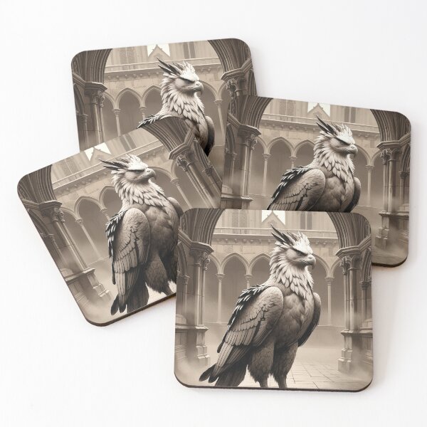 Item preview, Gothic Courtyard Griffin – Sepia Fantasy Art designed and sold by semenol.