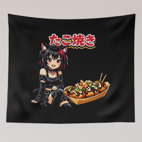 Item preview, Chica gato Anime Takoyaki designed and sold by GothCatHedral.