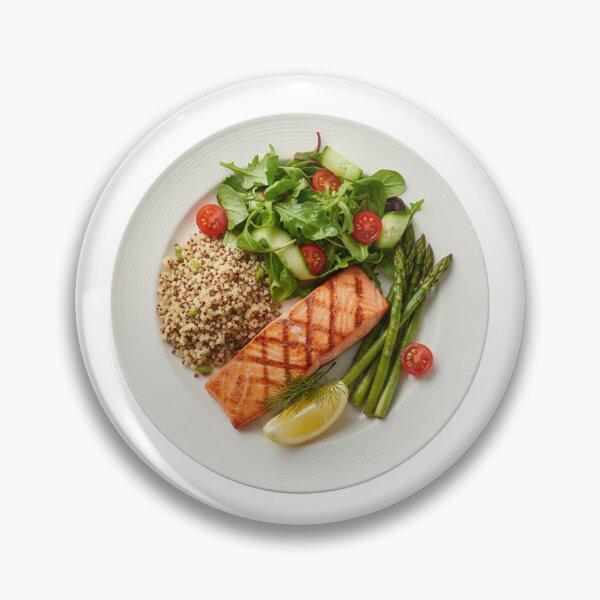 Item preview, Grilled Salmon Healthy Meal Plate designed and sold by PriyankaSonara.