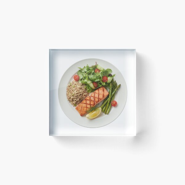 Item preview, Grilled Salmon Healthy Meal Plate designed and sold by PriyankaSonara.
