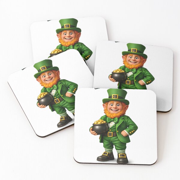 Item preview, Happy St. Patrick’s Day – Cute Leprechaun with Pot of Gold designed and sold by Rough Sketches – Ireland Inspired Art.