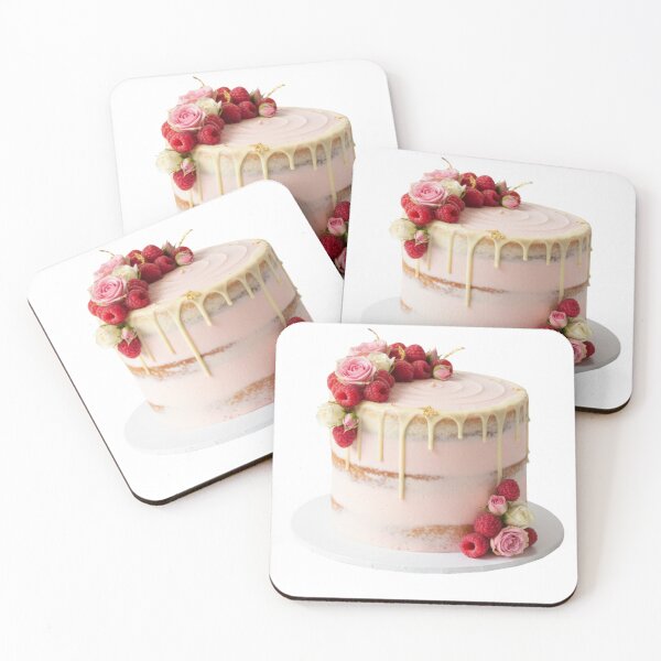 Item preview, Pink Drip Cake with Roses & Berries designed and sold by PriyankaSonara.