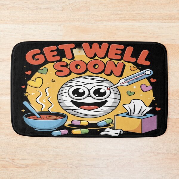 Item preview, Cheerful Bandaged Mummy Get Well Soon - Cute Recovery Cartoon designed and sold by Midnight Veil Designs.