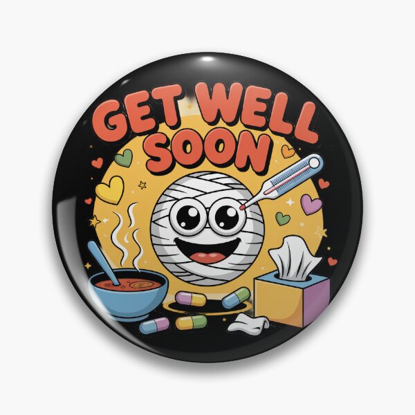 Item preview, Cheerful Bandaged Mummy Get Well Soon - Cute Recovery Cartoon designed and sold by Midnight Veil Designs.