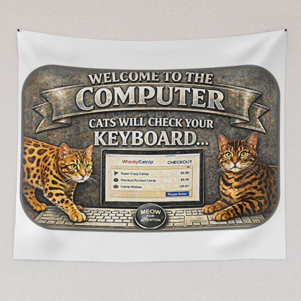 Item preview, Cat computer checkers  designed and sold by designbywhacky.