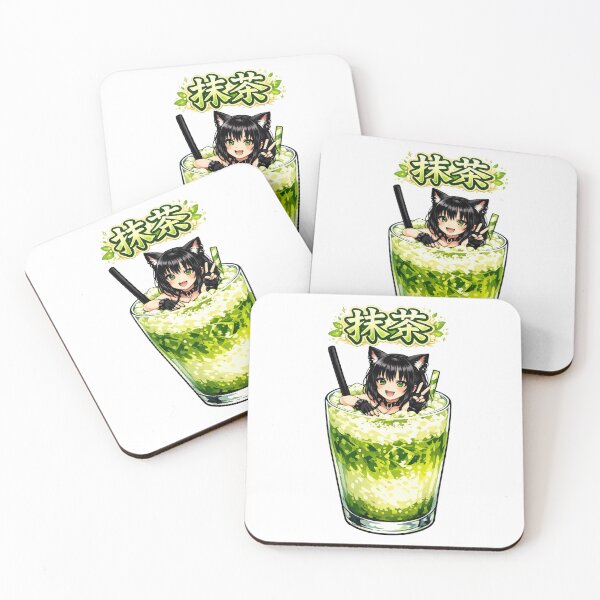 Item preview, Chica gato Anime Matcha designed and sold by GothCatHedral.