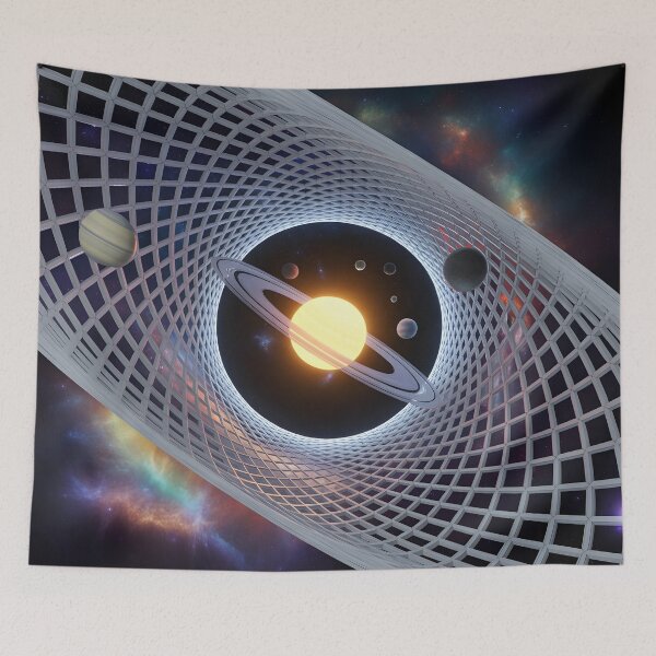 Item preview, Solar System Vortex Tunnel – Futuristic Cosmic Space Portal Art designed and sold by Uglyandcute.