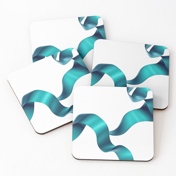 Item preview, Sculptural Teal Ribbon Abstract Luxury Modern Art On designed and sold by DesigntshirtWB.