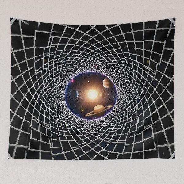 Item preview, Solar System Vortex Tunnel – Futuristic Cosmic Space Portal Art designed and sold by Uglyandcute.
