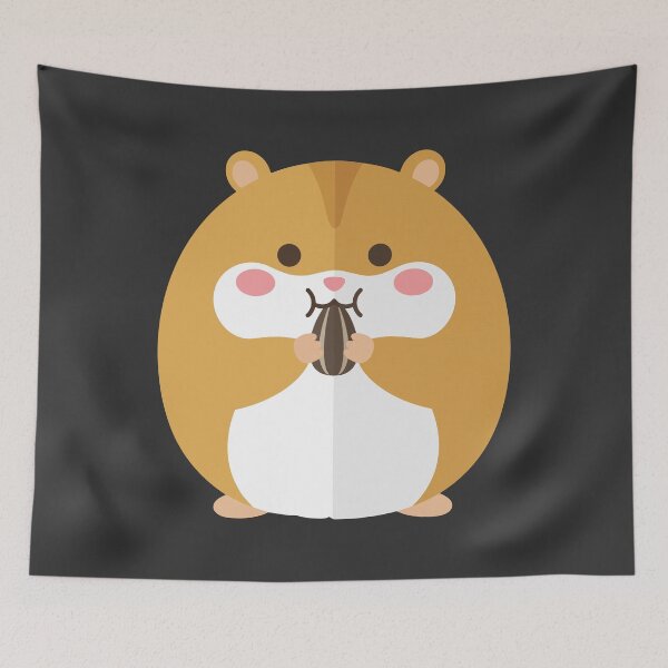 Item preview, Cute Kawaii Hamster Eating Seed designed and sold by KeremYurtseven.