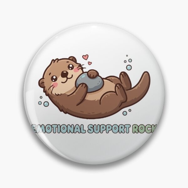 Item preview, Emotional Support Rock Cute Sea Otter Hugging designed and sold by Petzzz.