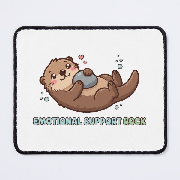 Item preview, Emotional Support Rock Cute Sea Otter Hugging designed and sold by Petzzz.