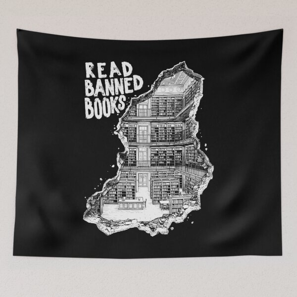 Item preview, Read Banned Books Funny Librarian Library Wall Graffiti designed and sold by GrandeDuc.