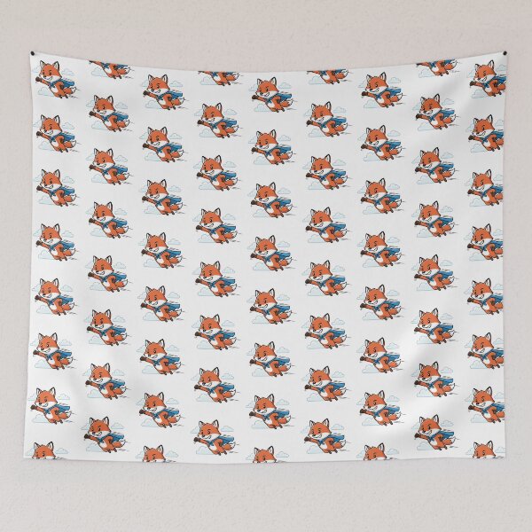 Item preview, Superhero Fox Flying Cartoon Art designed and sold by PriyankaSonara.
