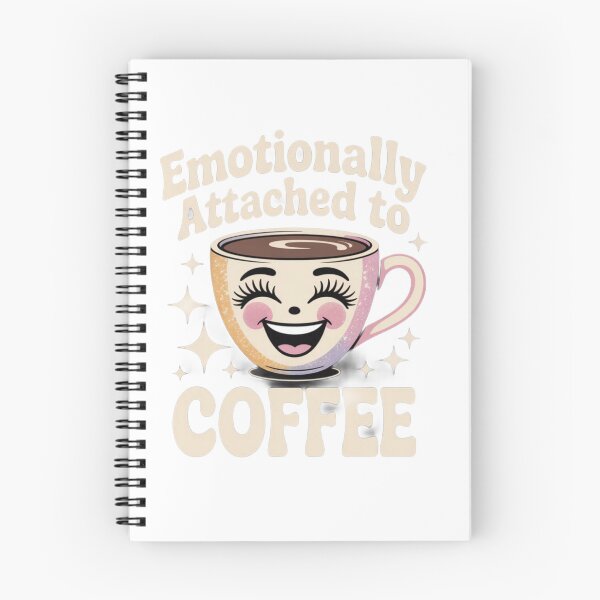 Item preview, Emotionally Attached To Coffee Cute Retro Coffee Lover Shirt Funny Coffee Graphic Tee Kawaii Coffee Cup Shirt designed and sold by ShaBooBooBeh.