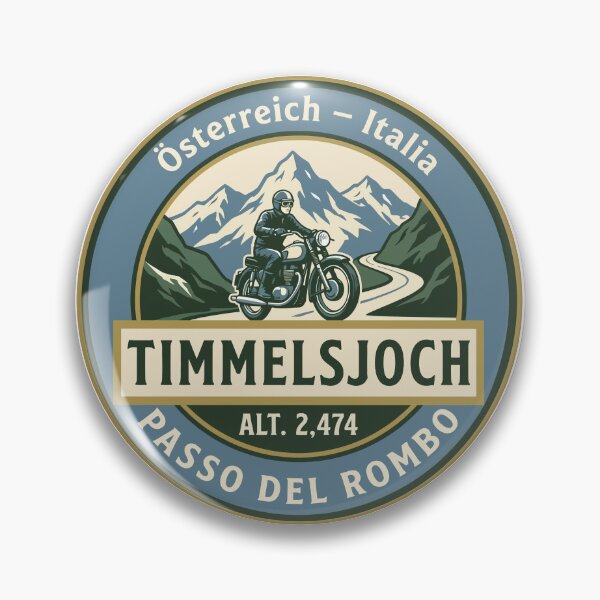 Item preview, Timmelsjoch Pass Vintage Motorcycle Badge designed and sold by Digital Art Works  Hub.