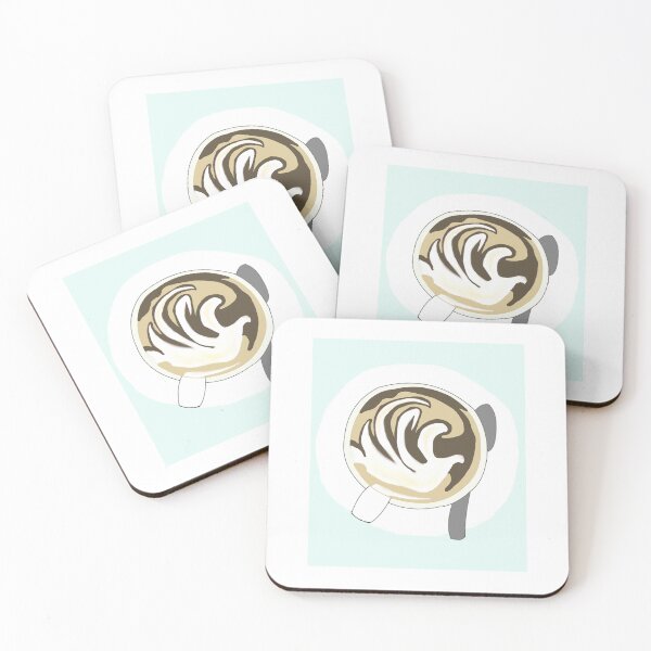 Item preview, Cappuccino Illustration with Mint Background designed and sold by Najomiartstudio.