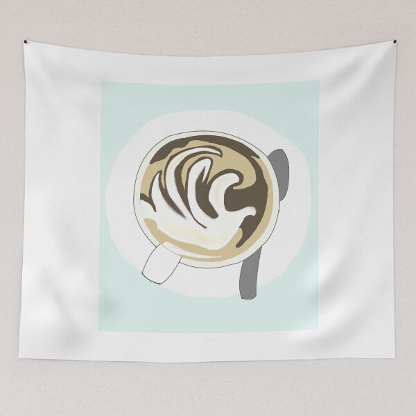 Item preview, Cappuccino Illustration with Mint Background designed and sold by Najomiartstudio.