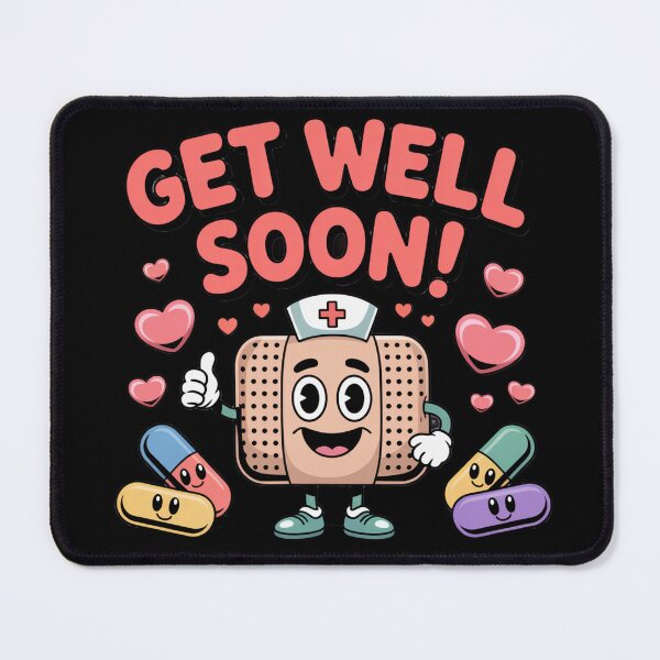 Item preview, Cute Nurse Bandage Get Well Soon - Thumbs Up Recovery Cartoon designed and sold by Midnight Veil Designs.