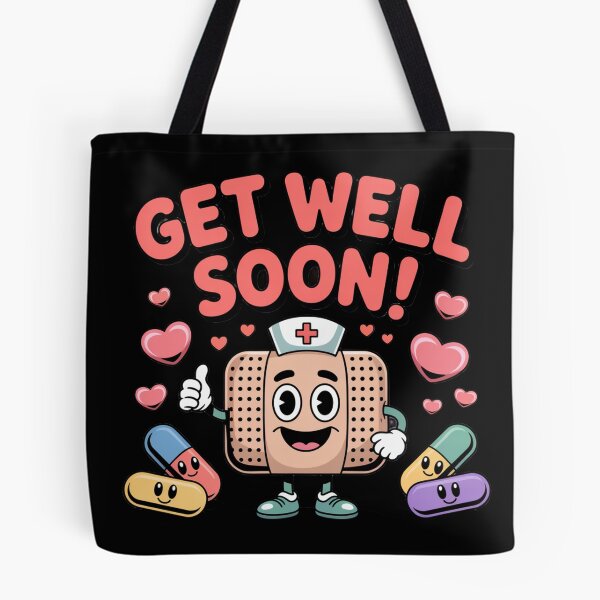 Item preview, Cute Nurse Bandage Get Well Soon - Thumbs Up Recovery Cartoon designed and sold by Midnight Veil Designs.