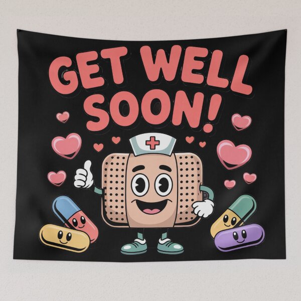 Item preview, Cute Nurse Bandage Get Well Soon - Thumbs Up Recovery Cartoon designed and sold by Midnight Veil Designs.